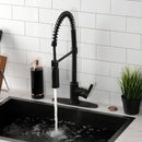 Kingston Brass Gourmetier Continental Single-Handle Deck-Mount Pre-Rinse Kitchen Faucet, Naples Bronze (LS8776CTL)
