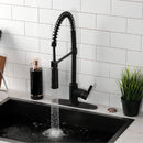 Kingston Brass Gourmetier Continental Single-Handle Deck-Mount Pre-Rinse Kitchen Faucet, Naples Bronze (LS8776CTL)