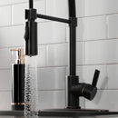 Kingston Brass Gourmetier Continental Single-Handle Deck-Mount Pre-Rinse Kitchen Faucet, Naples Bronze (LS8776CTL)