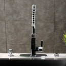 Kingston Brass Gourmetier Continental Single-Handle Deck-Mount Pre-Rinse Kitchen Faucet, Matte Black/Polished Chrome (LS8777CTL)
