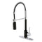Kingston Brass Gourmetier Concord Single-Handle Deck-Mount Pre-Rinse Kitchen Faucet, Matte Black/Polished Chrome (LS8777DL)