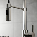 Kingston Brass Gourmetier Continental Single-Handle Deck-Mount Pre-Rinse Kitchen Faucet, Brushed Nickel (LS8778CTL)