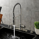 Kingston Brass Gourmetier Continental Single-Handle Deck-Mount Pre-Rinse Kitchen Faucet, Brushed Nickel (LS8778CTL)