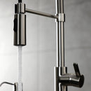 Kingston Brass Gourmetier Continental Single-Handle Deck-Mount Pre-Rinse Kitchen Faucet, Brushed Nickel (LS8778CTL)