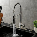 Kingston Brass Gourmetier Continental Single-Handle Deck-Mount Pre-Rinse Kitchen Faucet, Brushed Nickel (LS8778CTL)