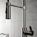Kingston Brass Gourmetier Continental Single-Handle Deck-Mount Pre-Rinse Kitchen Faucet, Brushed Nickel (LS8778CTL)