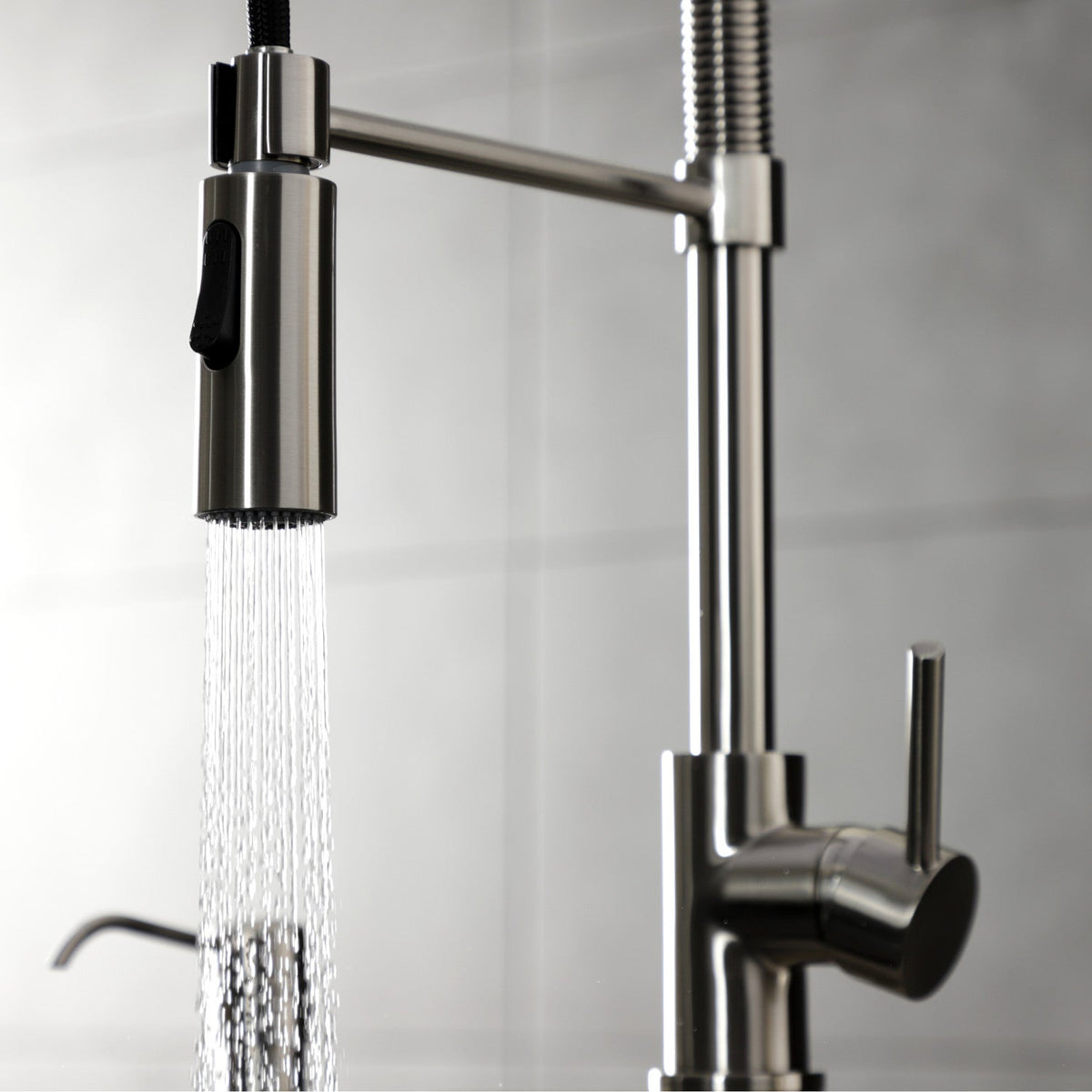 Gourmetier Concord Single-Handle Deck-Mount Pre-Rinse Kitchen Faucet in Brushed Nickel