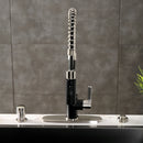 Kingston Brass Gourmetier Continental Single-Handle Deck-Mount Pre-Rinse Kitchen Faucet, Matte Black/Brushed Nickel (LS8779CTL)