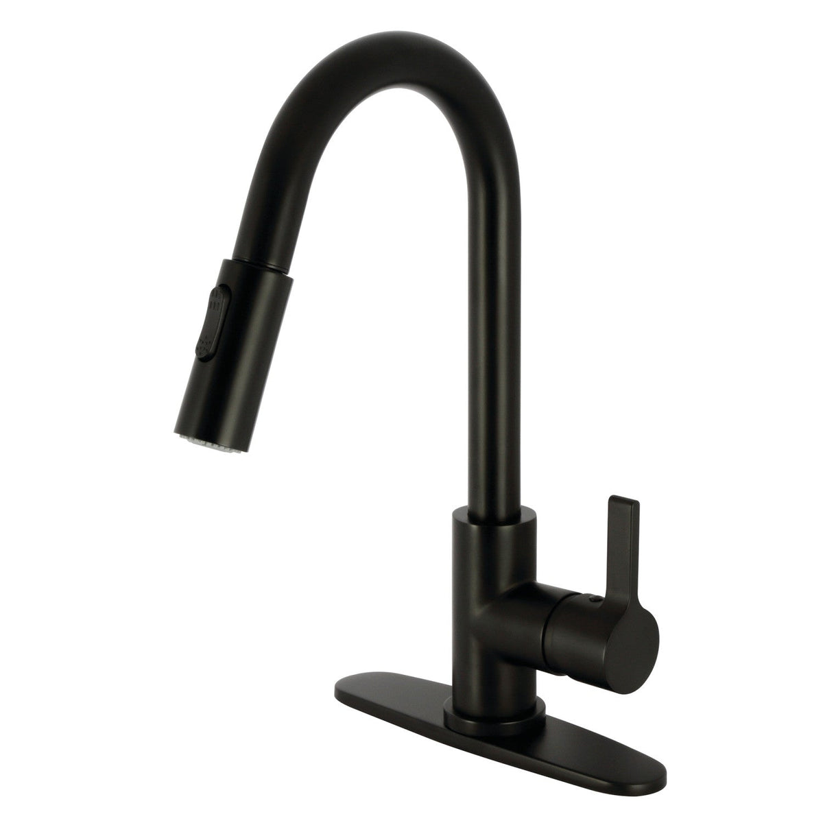 Gourmetier Continental Single-Handle Pull-Down Kitchen Faucet in Matte Black