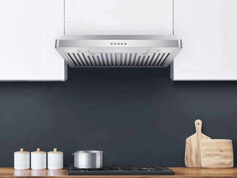 Victory Luna 30-inch 600 CFM under cabinet range hood with push button controls (Luna-M-30)