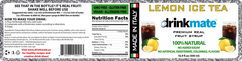Drinkmate Lemon Tea Premium Italian Syrup (MIX-DP-20)