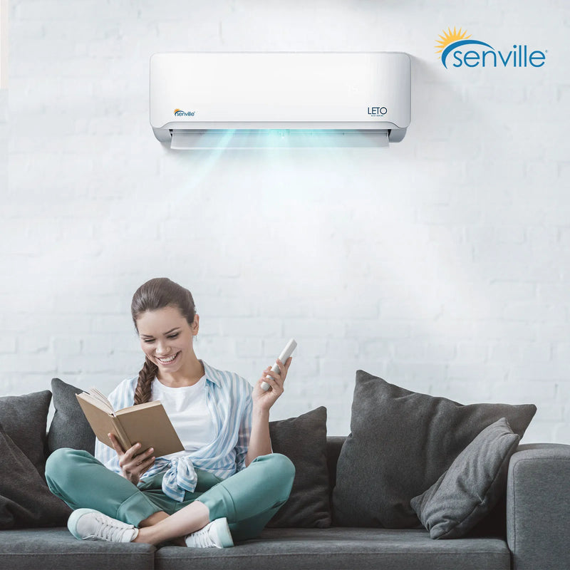 Senville LETO Series 24K BTU Mini Split with 18.7 SEER2, 230V Ductless Air Conditioner and Heat Pump Condenser with Wall Mount Air Handler (SENL-24CD)