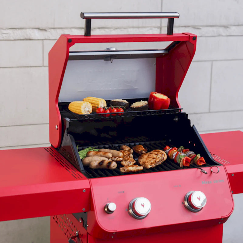 Monument Mesa Propane Gas Grill in Red Powder Coated with 2 Burners (M200R)