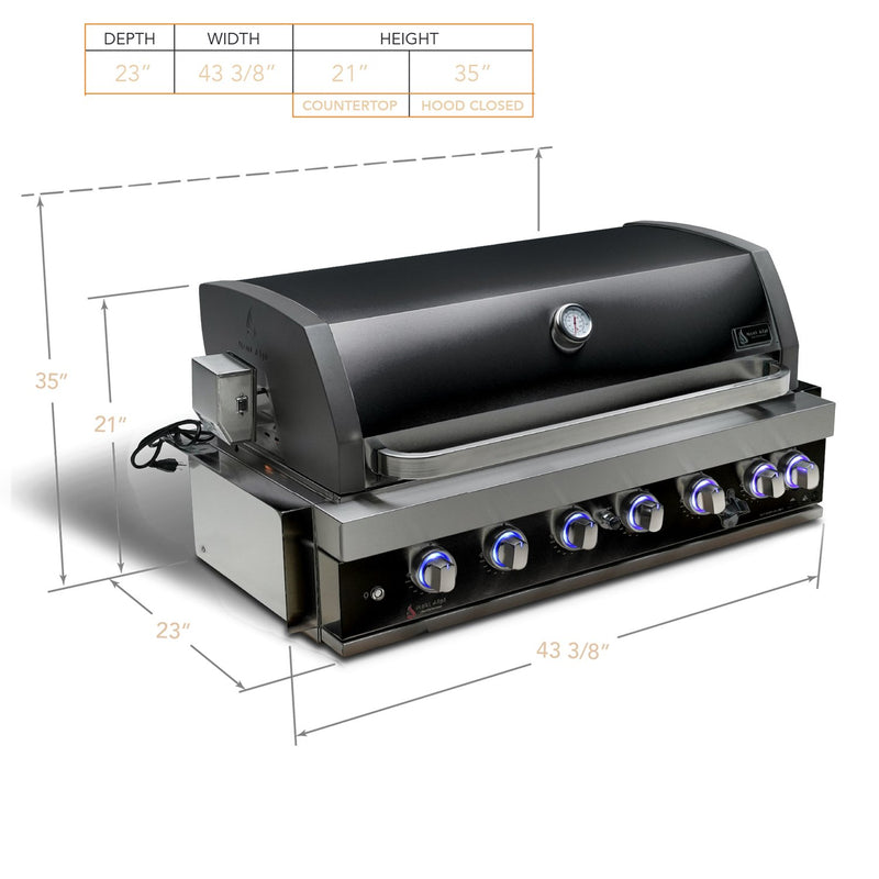 Mont Alpi 805 44-Inch Built-In Propane Gas Grill in Black Stainless Steel (MABI805-BSS)