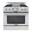 Capital 36-Inch Classic Chef Gas Range in Stainless Steel with 4 Open Burners & Griddle (MCOR362G2)