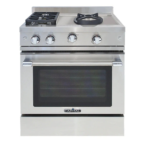Capital 30-Inch Classic Chef Gas Range in Stainless Steel with 2 Sealed Burners & Sealed Burner Wok (MCR302W)