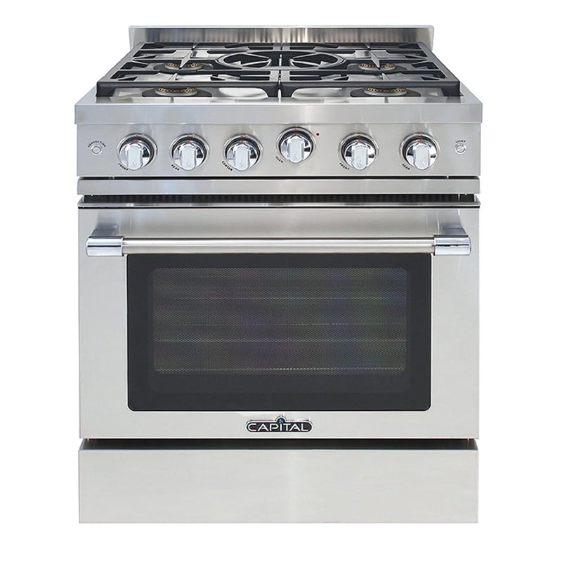 Capital 30-Inch Precision Series Freestanding 5 Sealed Burner Gas Range with 4.9 cu. ft. in Stainless Steel (MCR305)
