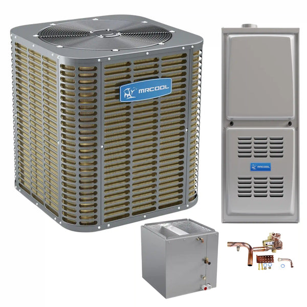 MRCOOL ProDirect - Central Air Conditioner & Gas Furnace Split System - 2 Ton, 24K BTU, 80% AFUE - 14.5" Cabinet - Vertical Airflow