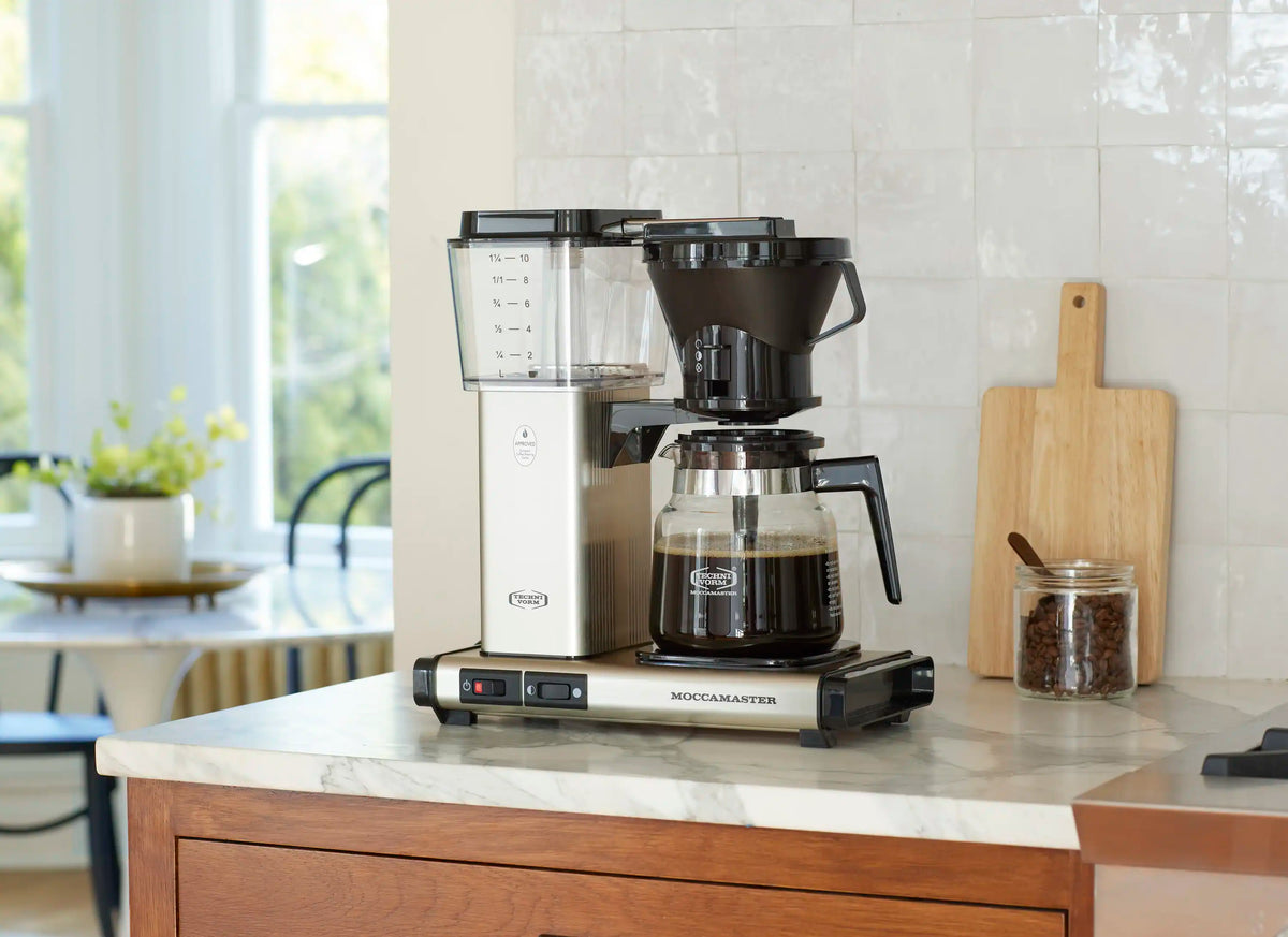 Moccamaster KB Thermal Carafe 10-Cup Coffee Maker in Brushed Silver wi