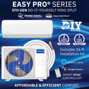 MRCOOL DIY® 5th Gen EasyPro 9,000 BTU Single Zone Mini Split Complete System 115V with 16 ft. DIY Quick Connect Line Set and DIYPRO Cable (EZPRO-09-HP-11516D-O)