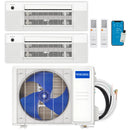 MRCOOL DIY 5th Gen Mini Split - 2-Zone 27,000 BTU Ductless Air Conditioner and Heat Pump Condenser with 18K + 6K Ceiling Cassette Air Handlers