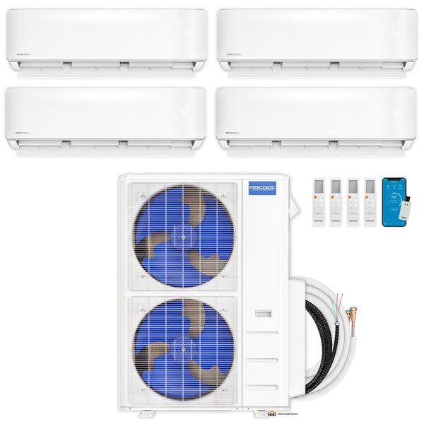 MRCOOL DIY 5th Gen Mini Split - 4-Zone 55,000 BTU Mini Split Condenser 230V with 9K + 9K + 9K + 6K Wall Mount Air Handlers