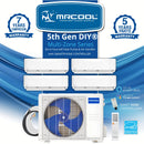 MRCOOL DIY 5th Gen Mini Split - 5-Zone 36,000 BTU Ductless Air Conditioner and Heat Pump Condenser with 9K + 9K + 6K + 6K + 6K Wall Mount Air Handlers