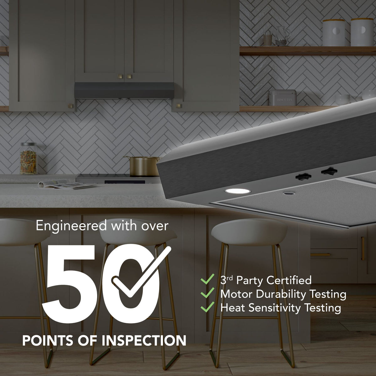 Broan-NuTone Mantra 30-Inch 350 CFM 2-Speed Convertible Under Cabinet Range Hood in Black Stainless Steel (MTR1303BLS)