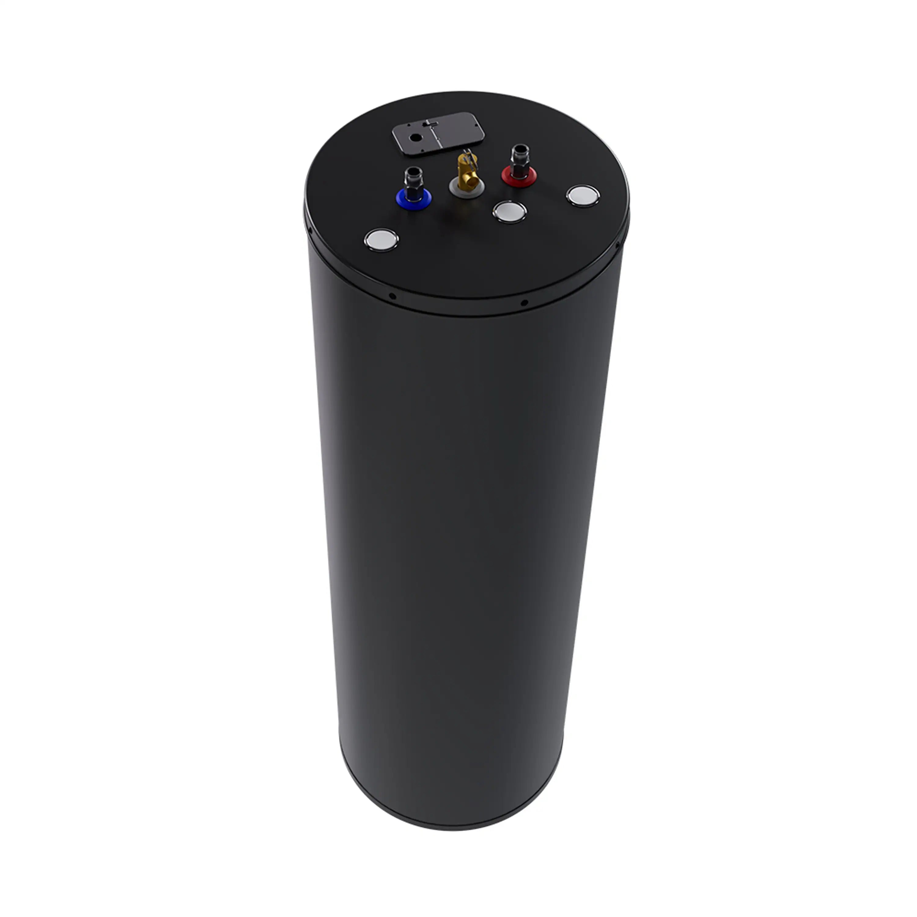 MRCOOL tall electric water heater tank, black with centered top connector cluster
