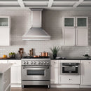 ZLINE 5-Piece Appliance Package - 36-Inch Dual Fuel Range, Hood, Refrigerator with Water Dispenser, Dishwasher, and Microwave Drawer in Stainless Steel