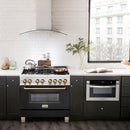 ZLINE Legacy Series Autograph Edition 36-inch Dual Fuel Range with Gas Stove and 4.6 Cu. Ft. Electric Oven in Stainless Steel with and Polished Gold Accents (RAZ-BLM-36-G)
