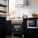 ZLINE Legacy Series Autograph Edition 36-inch Dual Fuel Range with Gas Stove and 4.6 Cu. Ft. Electric Oven in Stainless Steel with and Polished Gold Accents (RAZ-BLM-36-G)