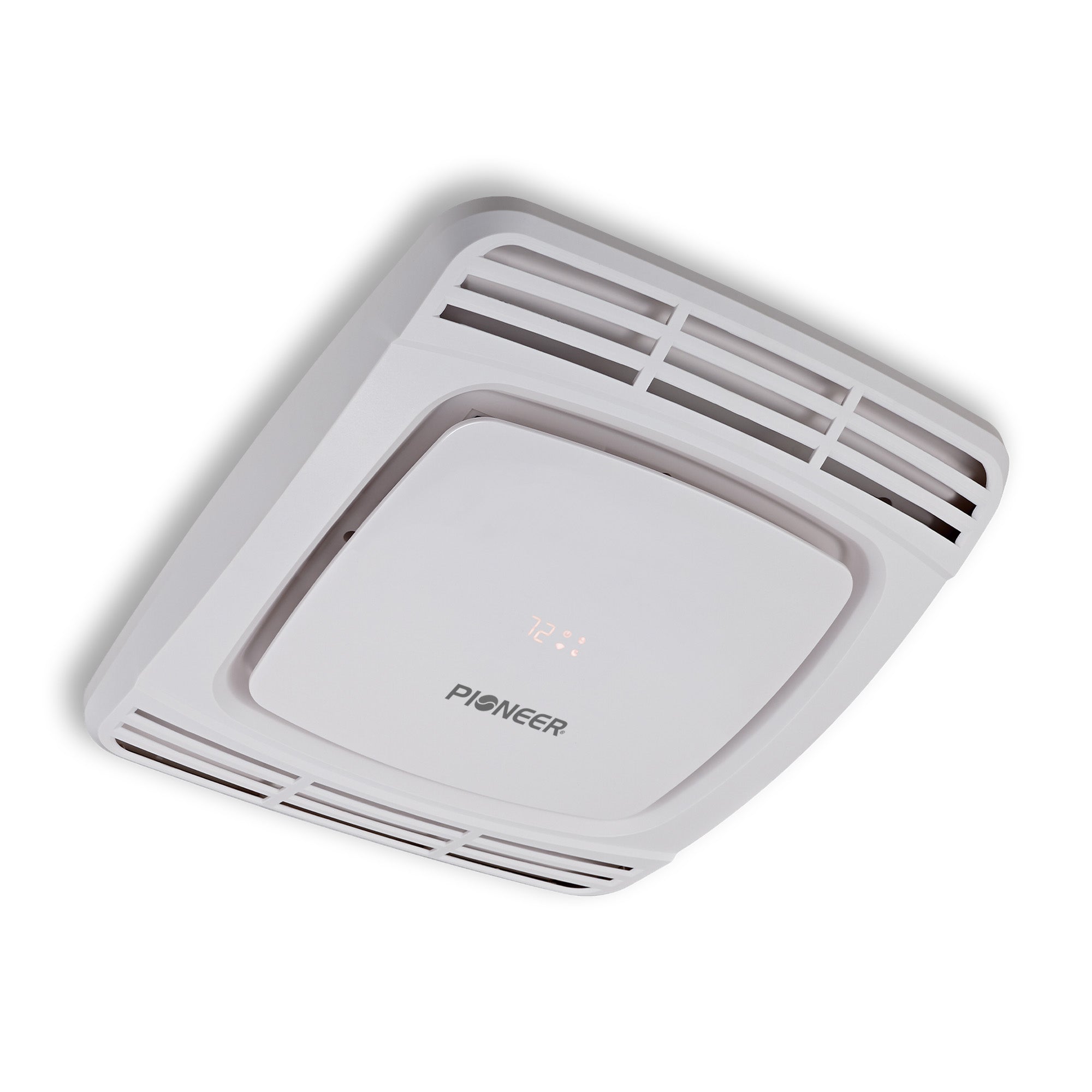 White Pioneer rooftop air conditioner with vented top and front air outlet panel