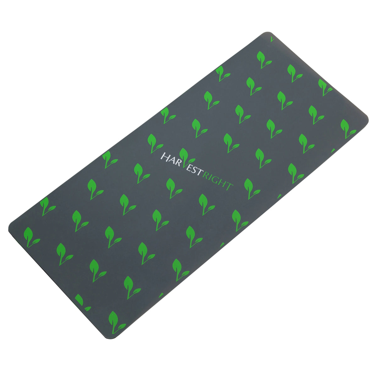 Large silicone drying mat set, dark gray with green leaf pattern