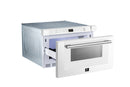 Forno 5-Piece Appliance Package - 30-Inch Gas Range, Under Cabinet Range Hood,  French Door Refrigerator, Dishwasher, and  Microwave Drawer in White with Stainless Steel Trim