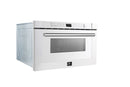 Forno 5-Piece Appliance Package - 30-Inch Induction Range, Under Cabinet Range Hood,  French Door Refrigerator, Dishwasher, and  Microwave Drawer in White with Stainless Steel Trim