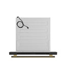 Forno Galiano 5-Piece Appliance Package - 48-Inch Dual Fuel Range, 48-Inch Hood, 36-Inch Refrigerator, 24-Inch Dishwasher, & 30-Inch Microwave Drawer in Black with Antique Brass Trim