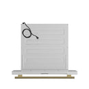 Forno Galiano 5-Piece Appliance Package - 36-Inch Dual Fuel Range, 36-Inch Hood, 36-Inch Refrigerator, 24-Inch Dishwasher, & 30-Inch Microwave Drawer in White with Antique Brass Trim