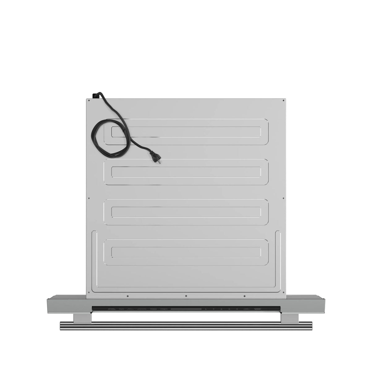 Microwave drawer rear access panel with wiring harness