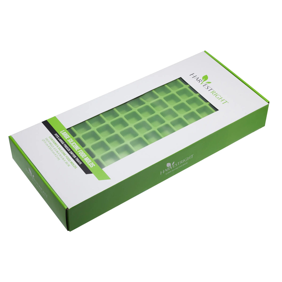 Large silicone food mold tray, lime green square-grid pattern