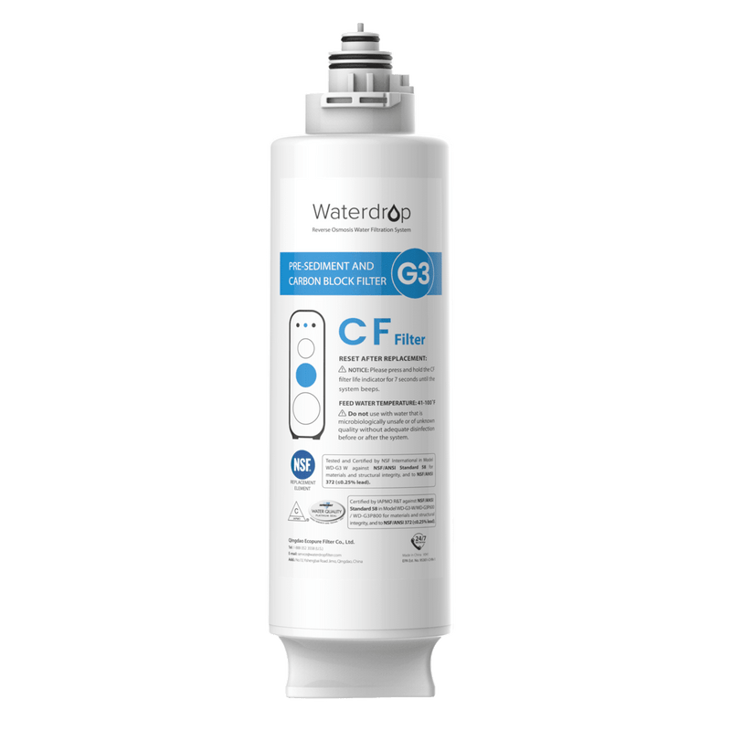 Waterdrop CF Filter for G3P800 & G3P600 & G3 Reverse Osmosis System (WD-G3-N1CF)