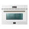 Forno Oliena Espresso 24-Inch 1.6 Cu.ft Microwave Oven in White with Antique Brass Trim (FMWDR3093-24WHT)