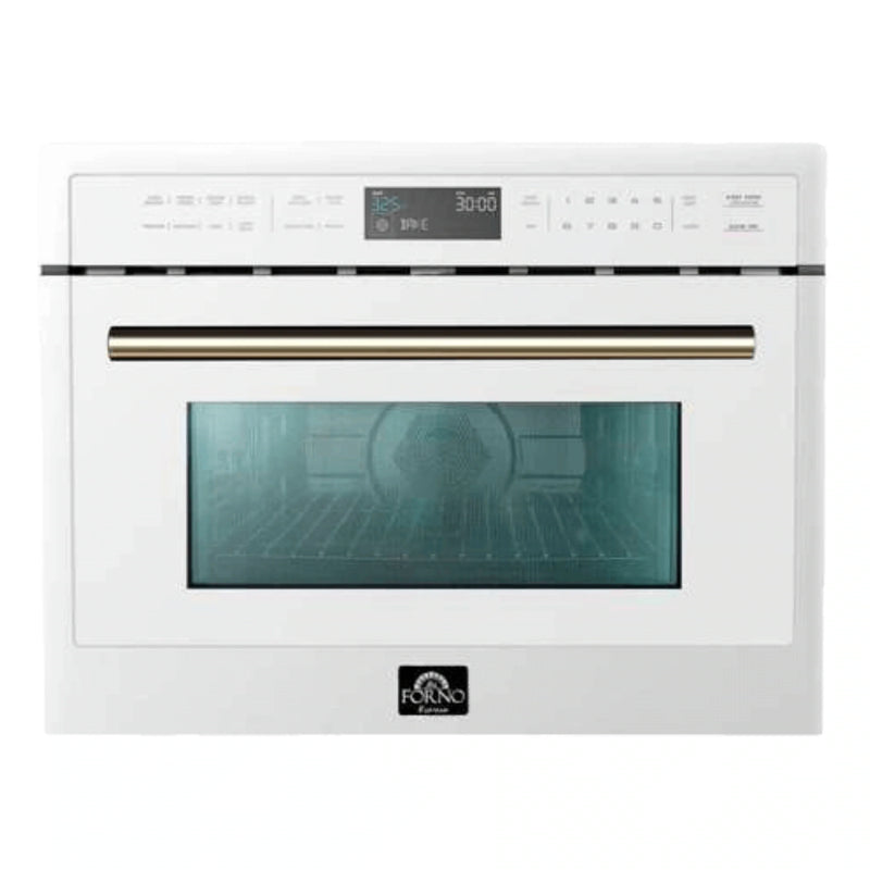 Forno Oliena Espresso 24-Inch 1.6 Cu.ft Microwave Oven in White with Stainless Steel Handle (FMWDR3093-24WHT)