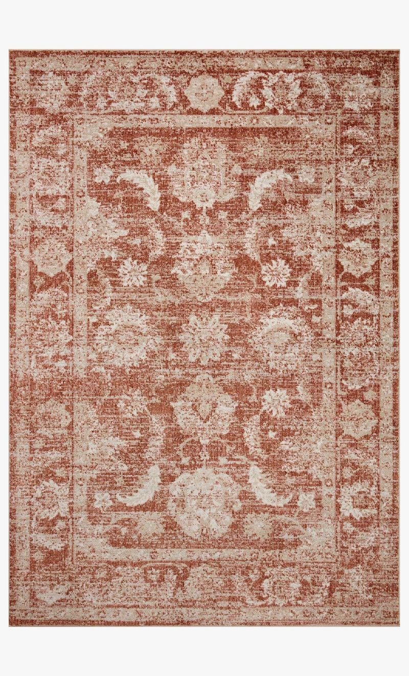 Loloi Odette Traditional in Rust and Ivory 7'10" x 7'10" Round Area Rug (ODT-03)