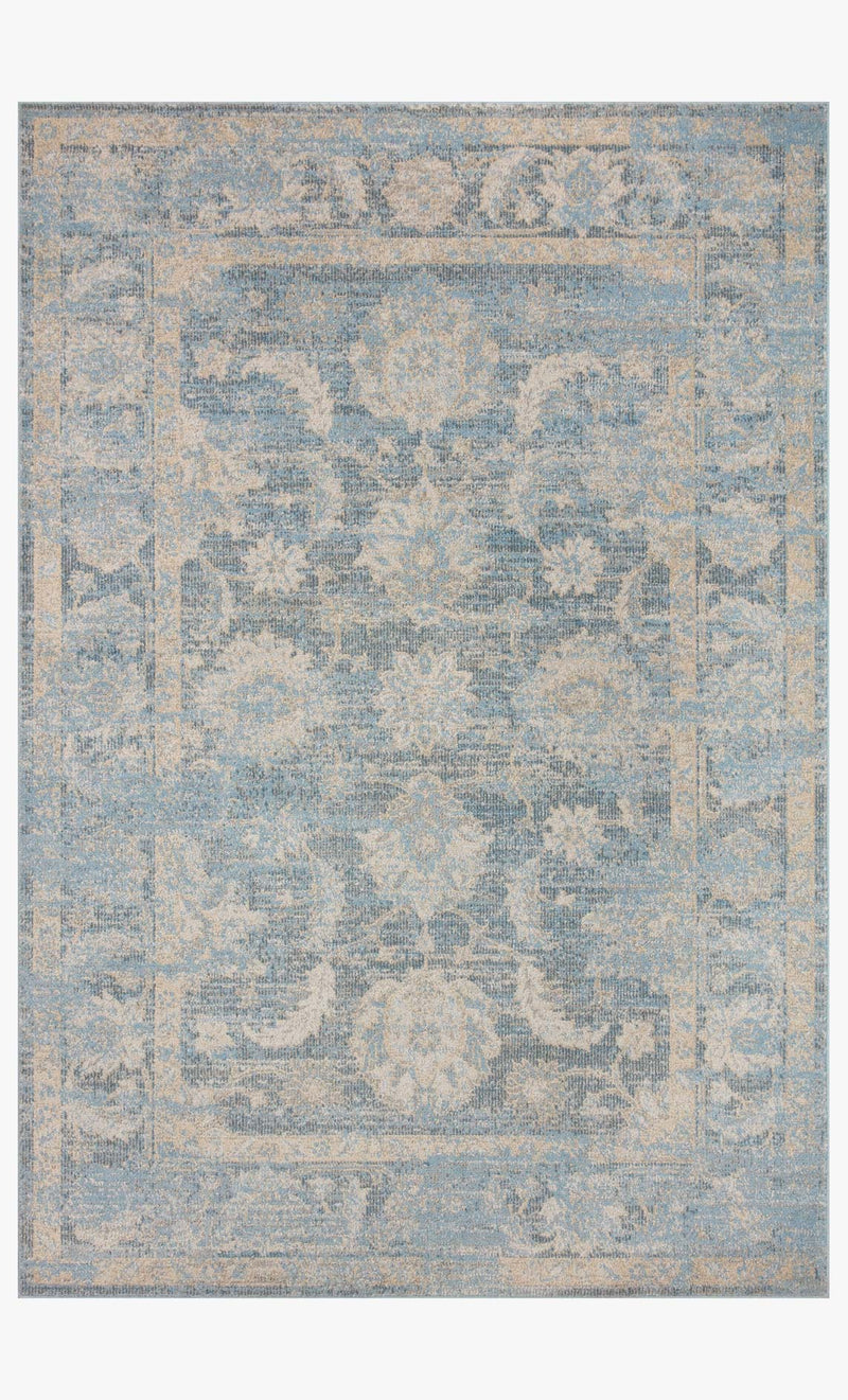 Loloi Odette Traditional in Sky and Beige 2' 7" x 16' Runner Rug (ODT-03)