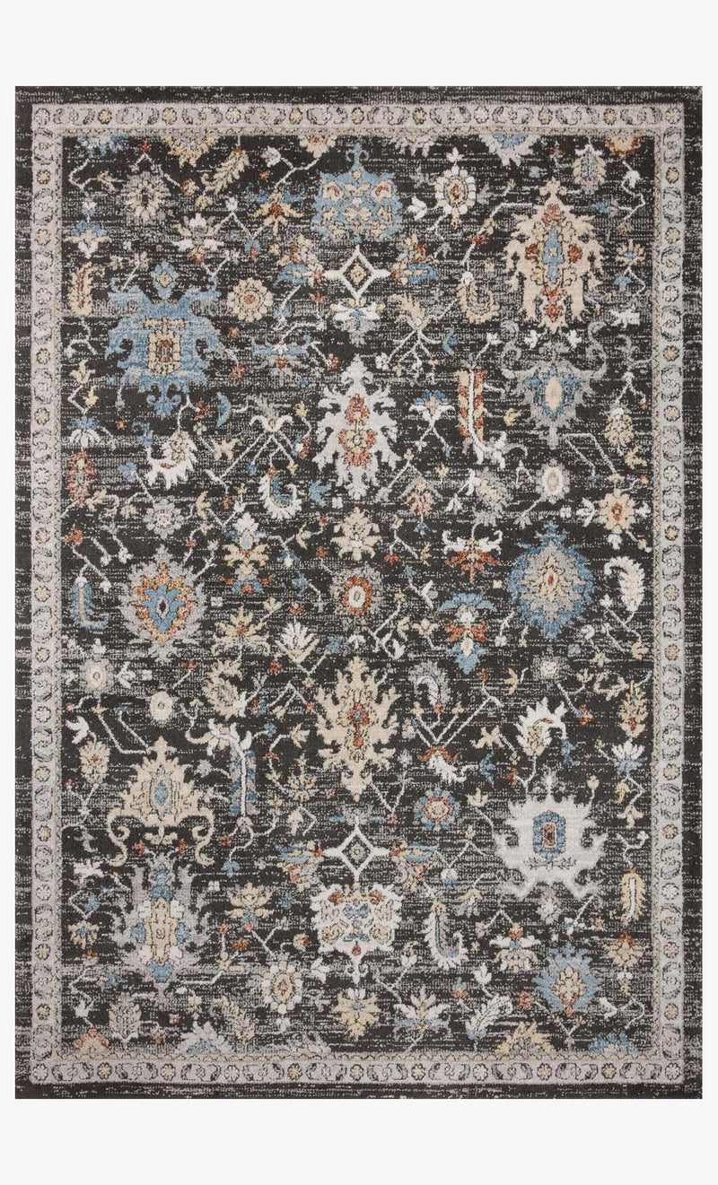 Loloi Odette Traditional in Charcoal 7'10" x 7'10" Round Area Rug (ODT-04)