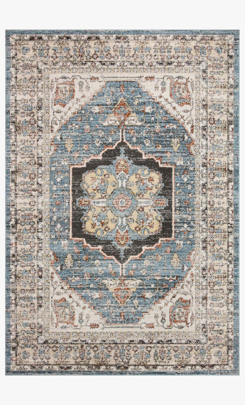 Loloi Odette Traditional in Sky 5' 3" x 5' 3" Round Accent Rug (ODT-06)