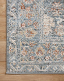 Loloi Odette Traditional in Sky and Rust 7'10" x 7'10" Round Area Rug (ODT-07)