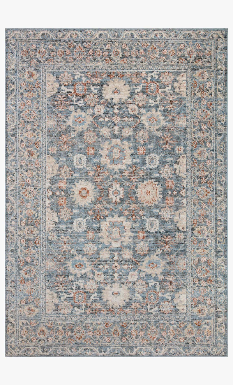 Loloi Odette Traditional in Sky and Rust 2' 7" x 10' Runner Rug (ODT-07)