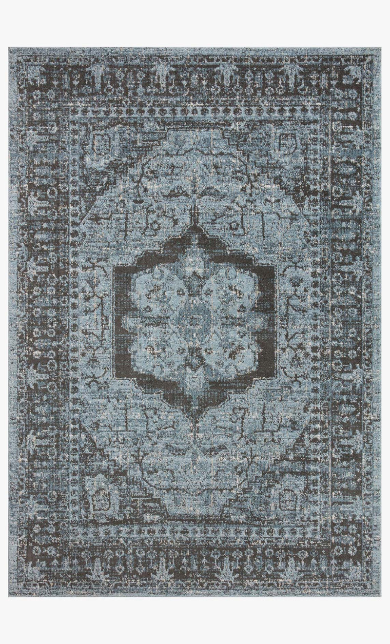 Loloi Odette Traditional in Sky and Charcoal 4' x 6' Accent Rug (ODT-08)